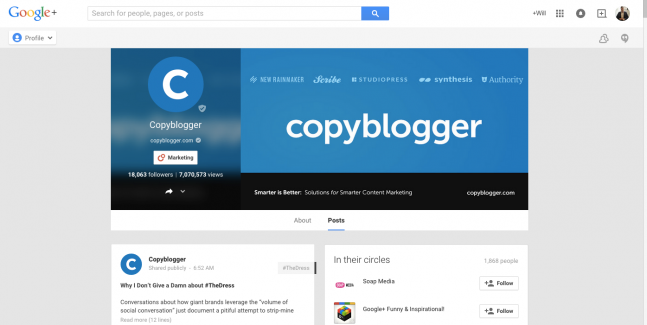 Copyblogger Google+ Design