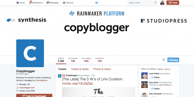 Copyblogger Twitter Design