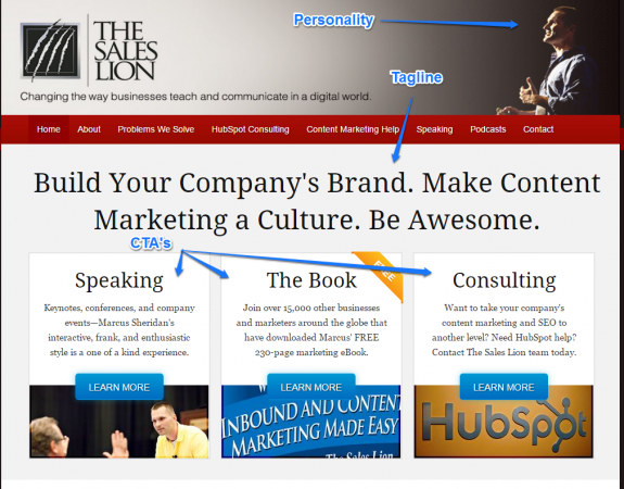 The Sales Lion Blog Design Home Page