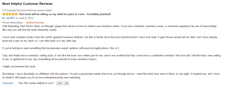 Amazon review for Adam Franklin book