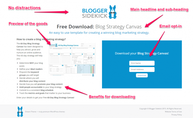 Blog Strategy Canvas List Building Page