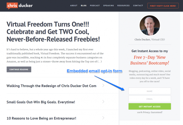 Chris Ducker Email Opt-in