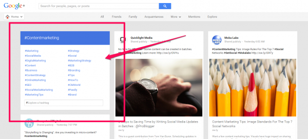 Google Plus SEO Strategy hashtags examples