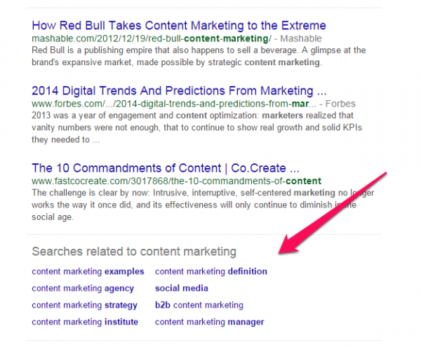 Google related search for SEO keywords