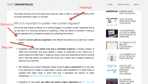 Formatting examplefor how ton get more traffic to your blog