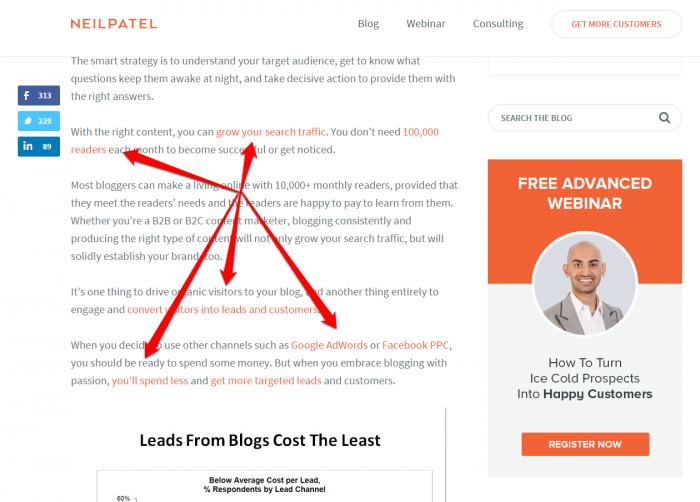 Neil Patel outbound link example