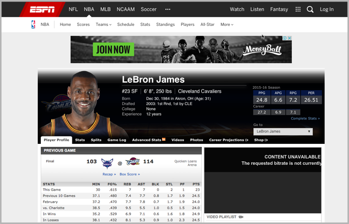 Lebron James content anchor ESPN