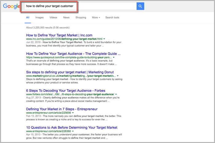 Target customer search - Google