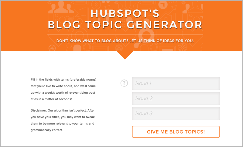 Blog topic generator for blog outsourcing