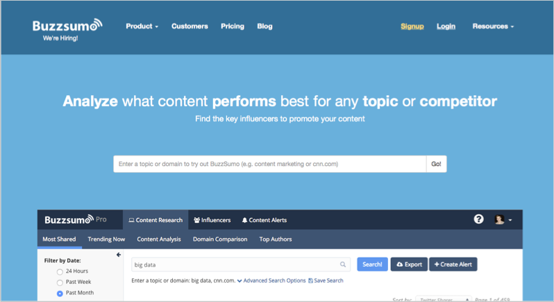 BuzzSumo for blog outsourcing promotion
