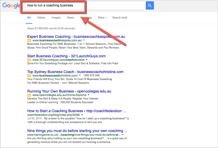 How to run a coaching business google search - for how to get backlinks