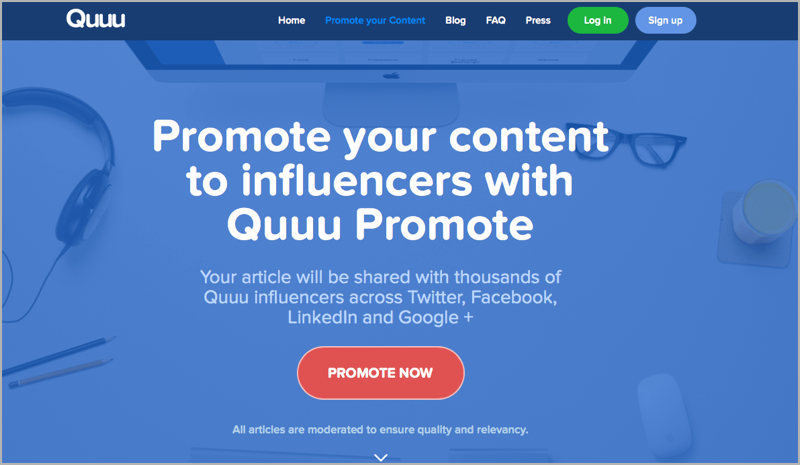 Quuu for blog outsourcing management