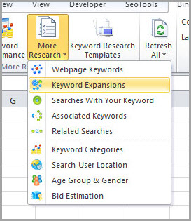 Bing-Keyword-Tool-Excel-Ribbon-Webpage-keywords