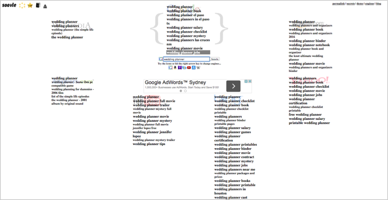 Soovle keyword research method