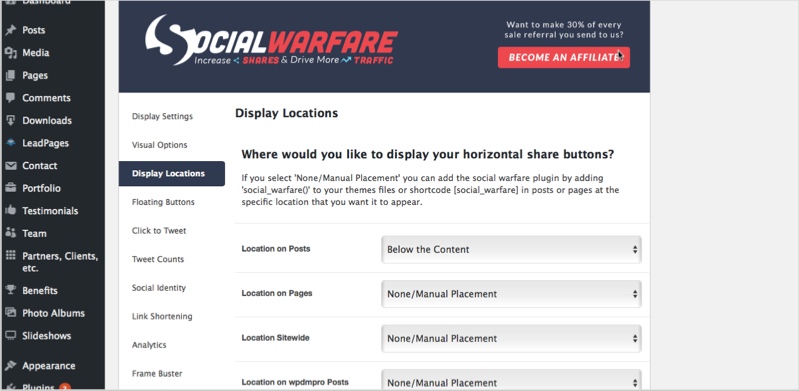 Social Warfare plugin for how to promote your blog content
